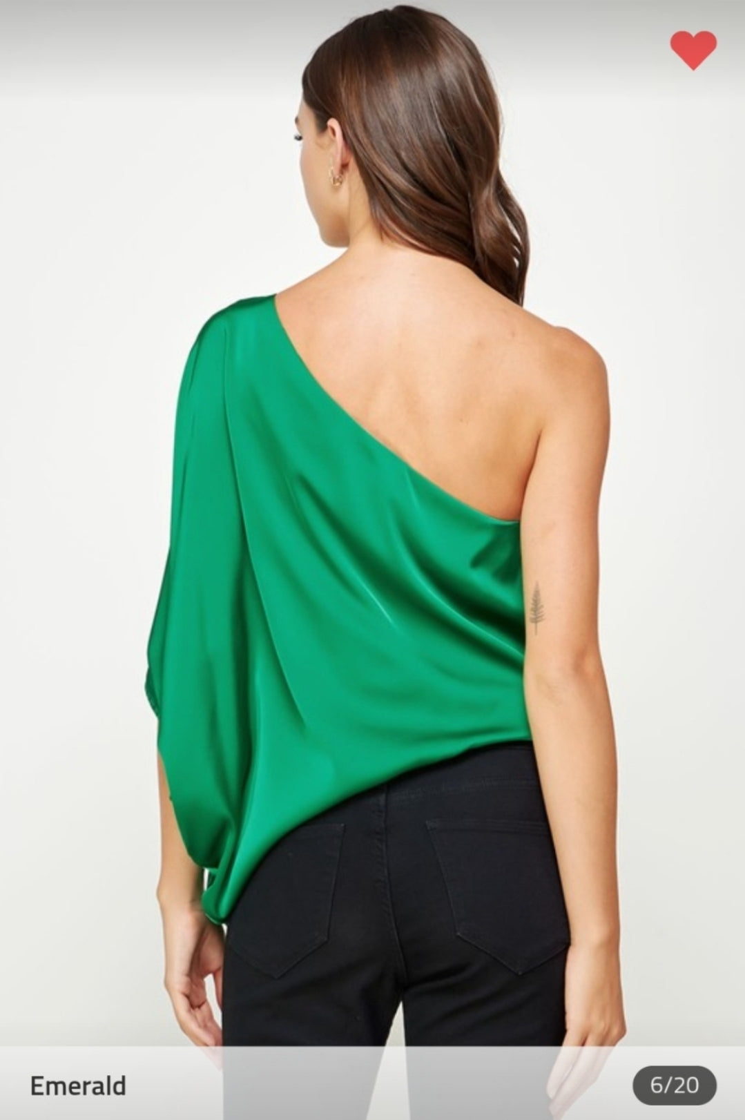 One Shoulder Satin Blouse