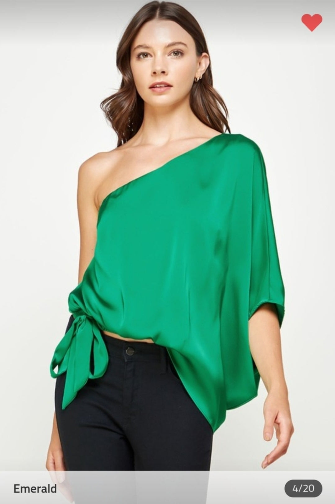 One Shoulder Satin Blouse